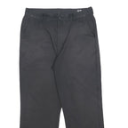 ADIDAS Mens Black Polyester Relaxed Straight Trousers W36 L30 Casual Zip Closure