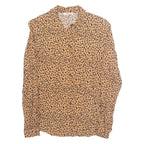 ORSAY Womens Printed Shirt Orange Collared Long Sleeve Animal Print S