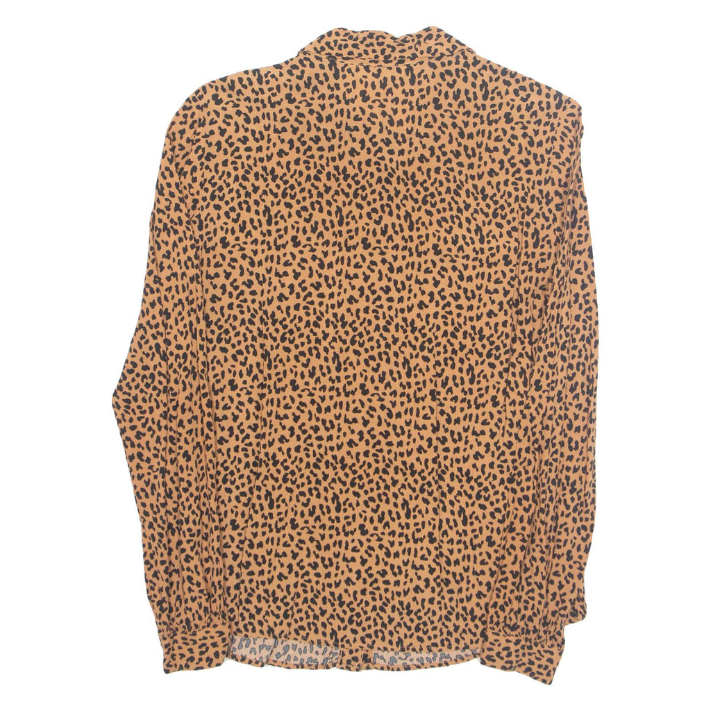 ORSAY Womens Printed Shirt Orange Collared Long Sleeve Animal Print S
