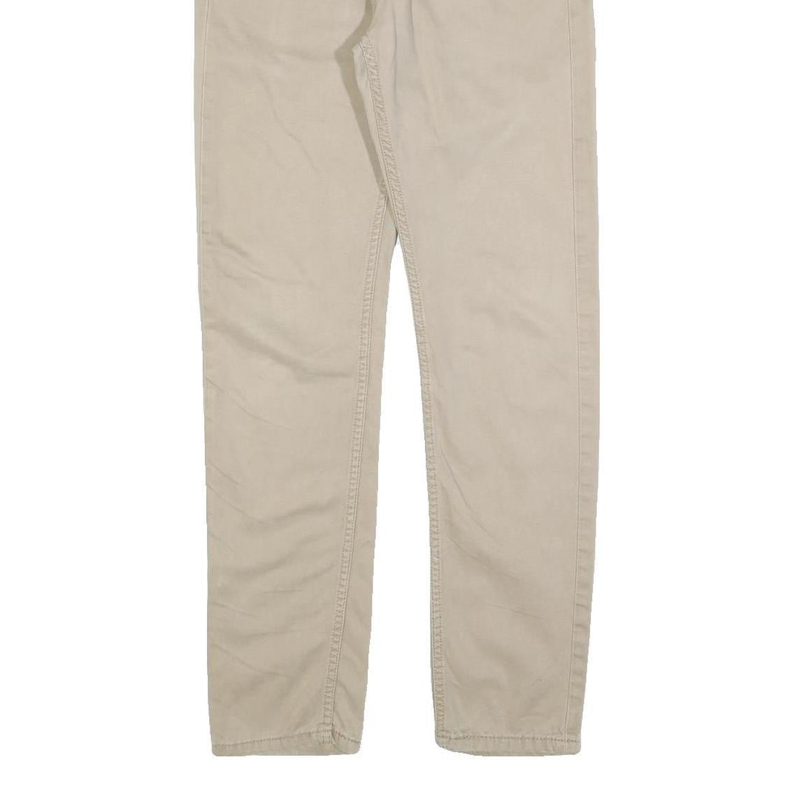 LEVI'S Mens Slim Beige Cotton Blend Zip Trousers W30 L32 Casual Straight Fit