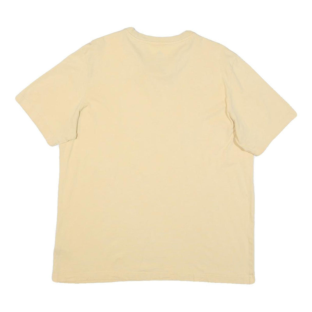 ADIDAS Mens Cream Graphic T-Shirt L Short Sleeve Crew Neck Cotton Blend