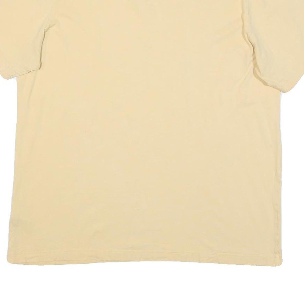 ADIDAS Mens Cream Graphic T-Shirt L Short Sleeve Crew Neck Cotton Blend