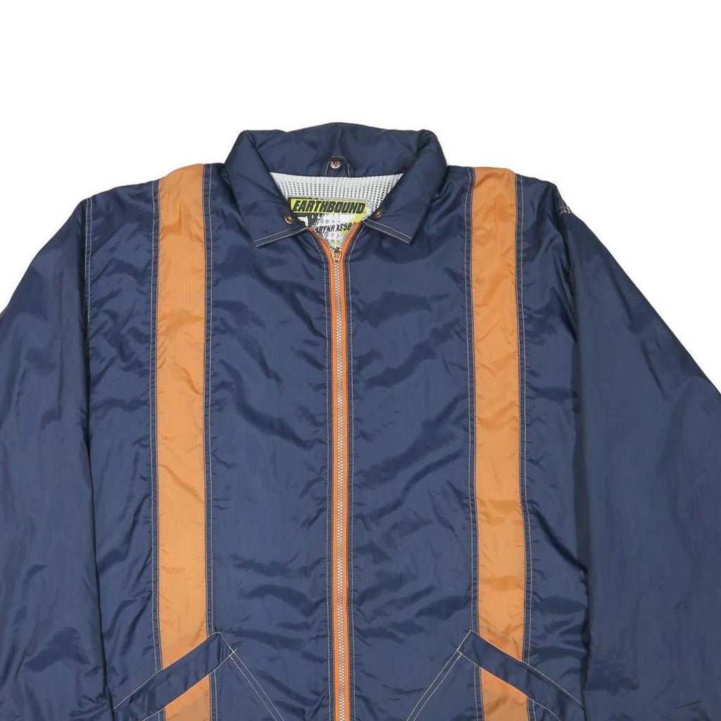 EARTHBOUND Mens Navy & Orange Casual Zip Jacket XL Polyester Blend Sporty