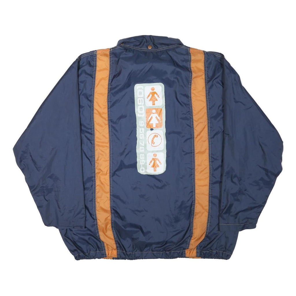 EARTHBOUND Mens Navy & Orange Casual Zip Jacket XL Polyester Blend Sporty