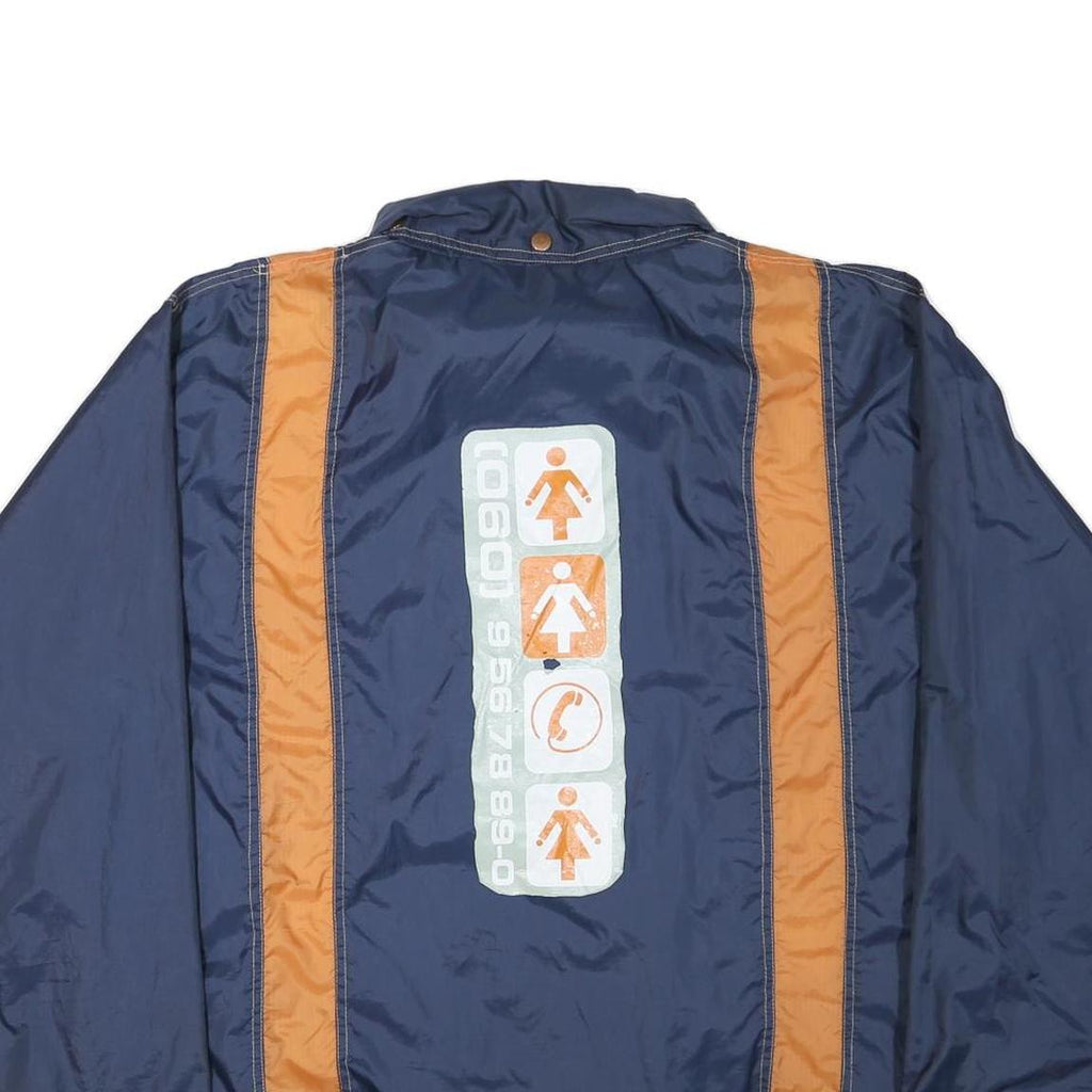 EARTHBOUND Mens Navy & Orange Casual Zip Jacket XL Polyester Blend Sporty