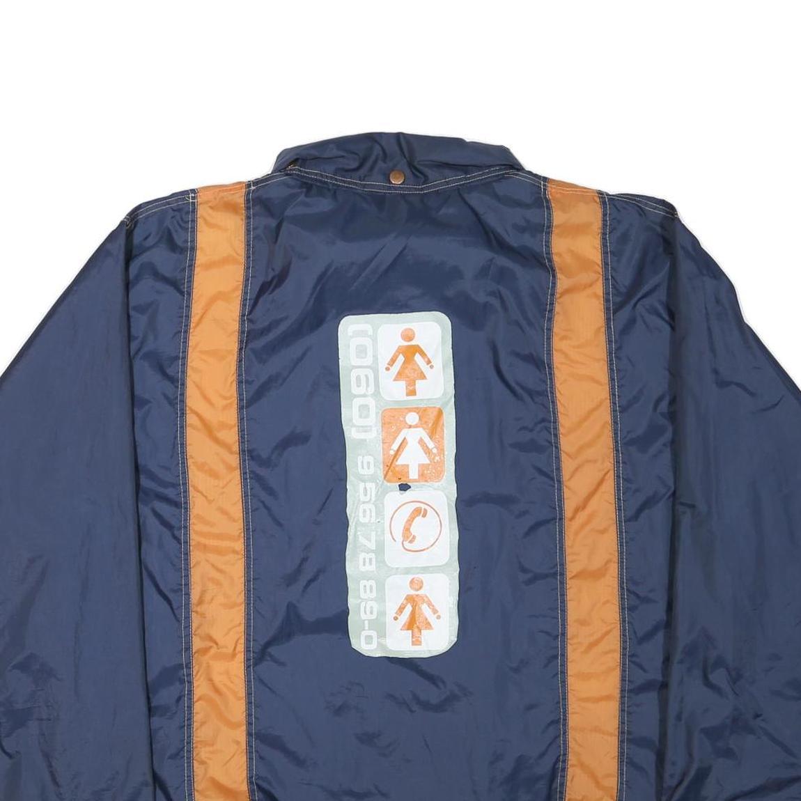 EARTHBOUND Mens Navy & Orange Casual Zip Jacket XL Polyester Blend Sporty