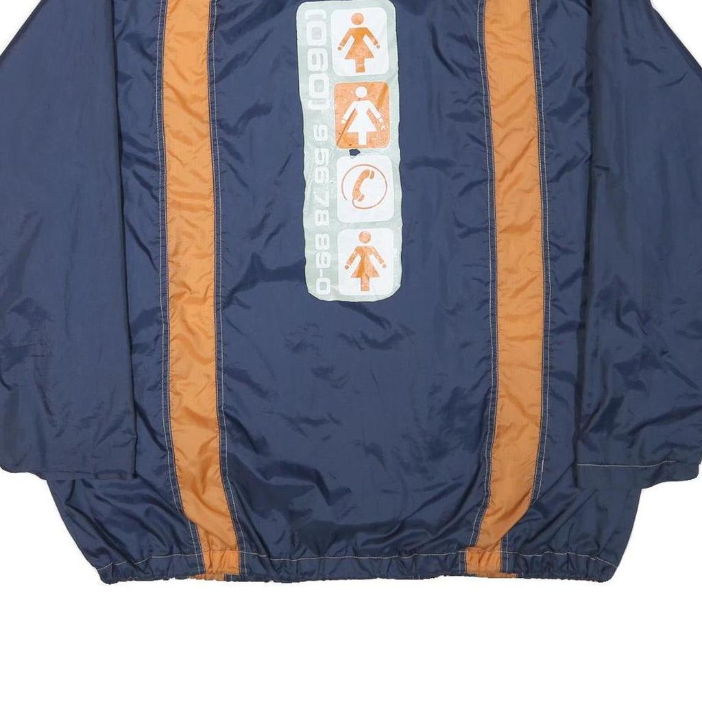 EARTHBOUND Mens Navy & Orange Casual Zip Jacket XL Polyester Blend Sporty