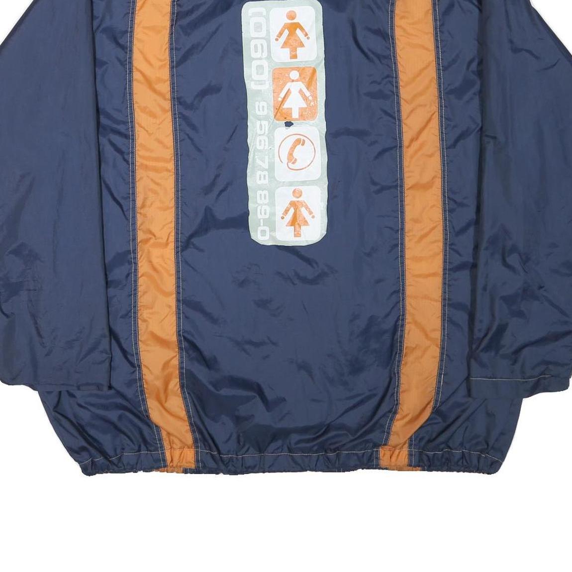 EARTHBOUND Mens Navy & Orange Casual Zip Jacket XL Polyester Blend Sporty