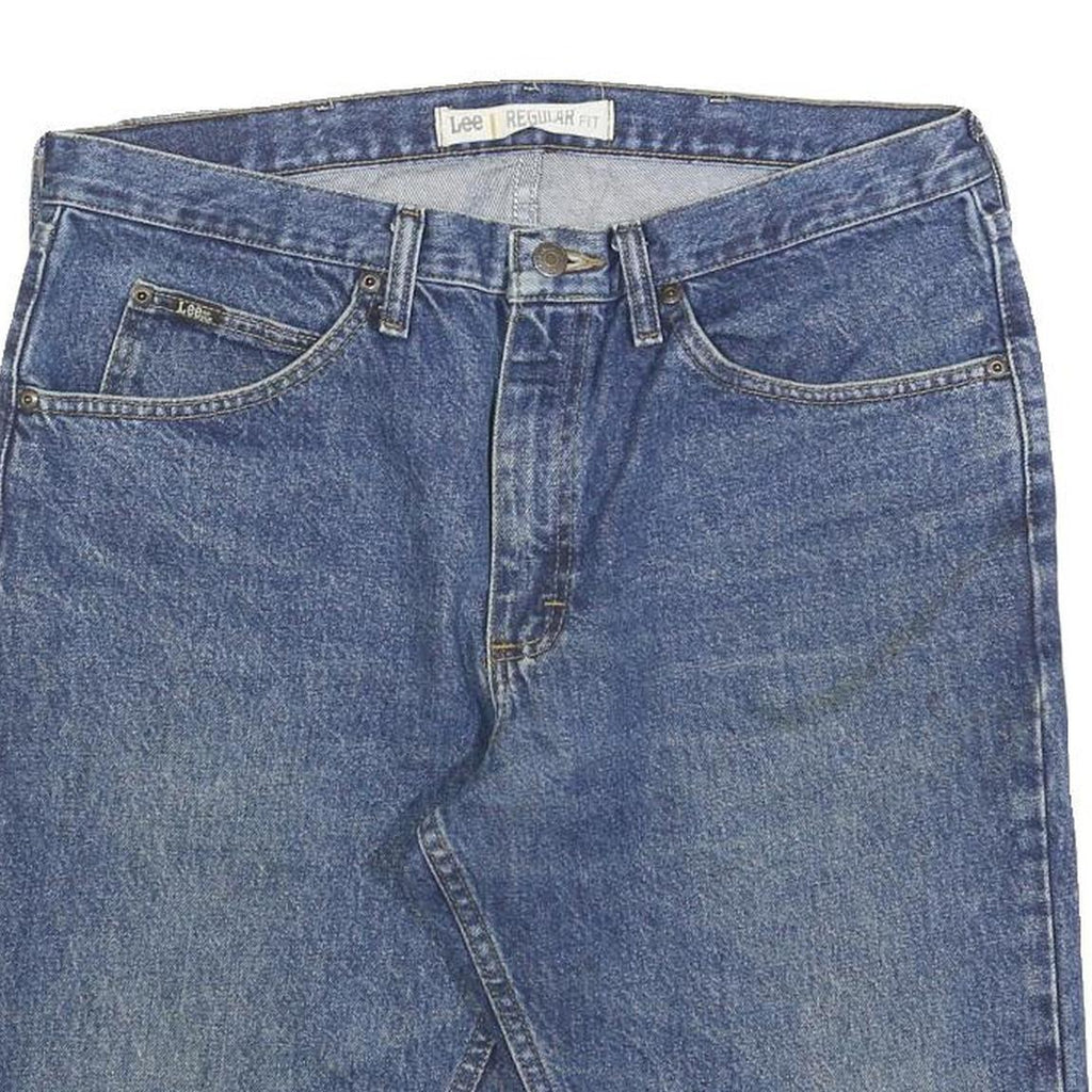LEE Mens Shorts Blue Denim Regular Fit L W36 Classic Cotton Summer Wear