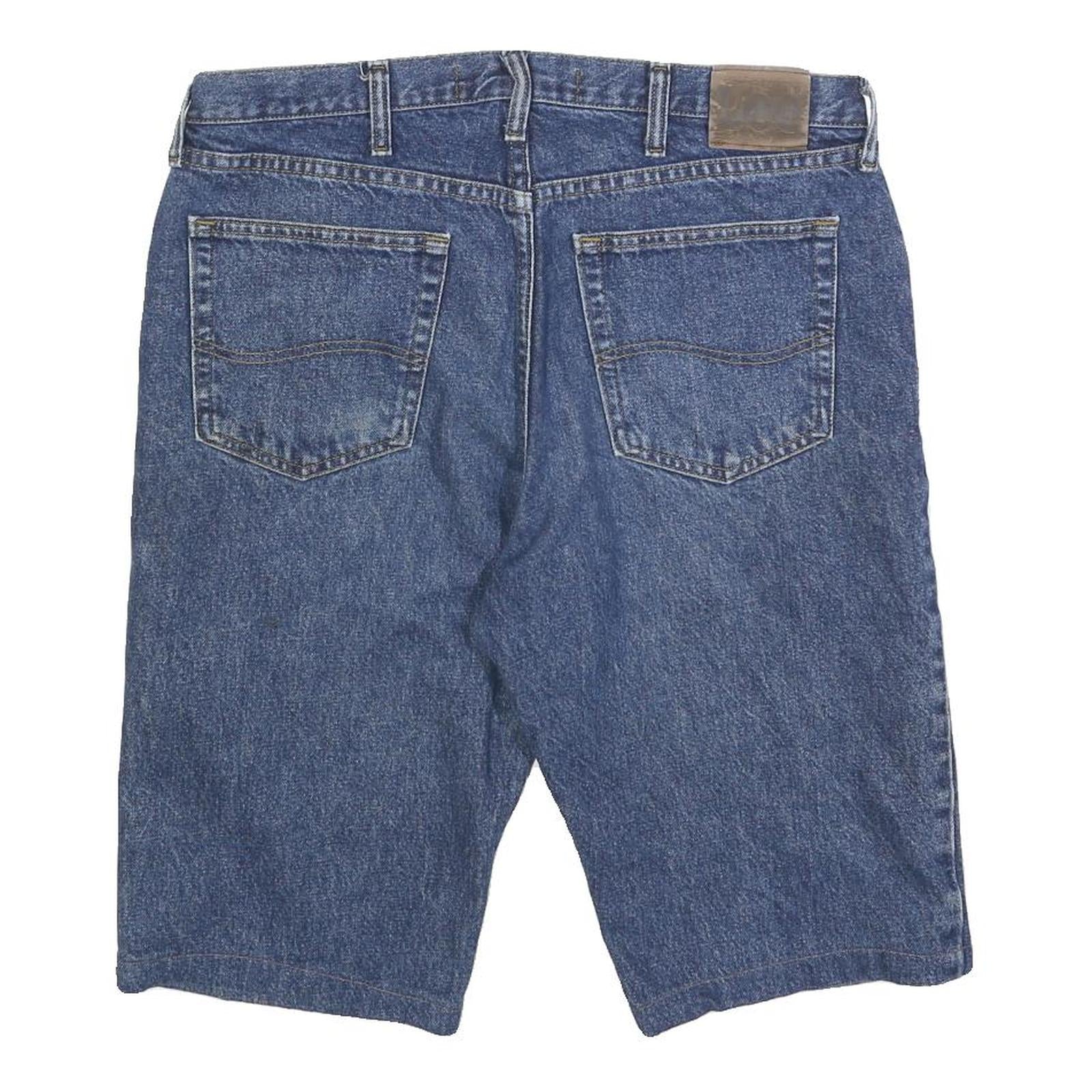 LEE Mens Shorts Blue Denim Regular Fit L W36 Classic Cotton Summer Wear