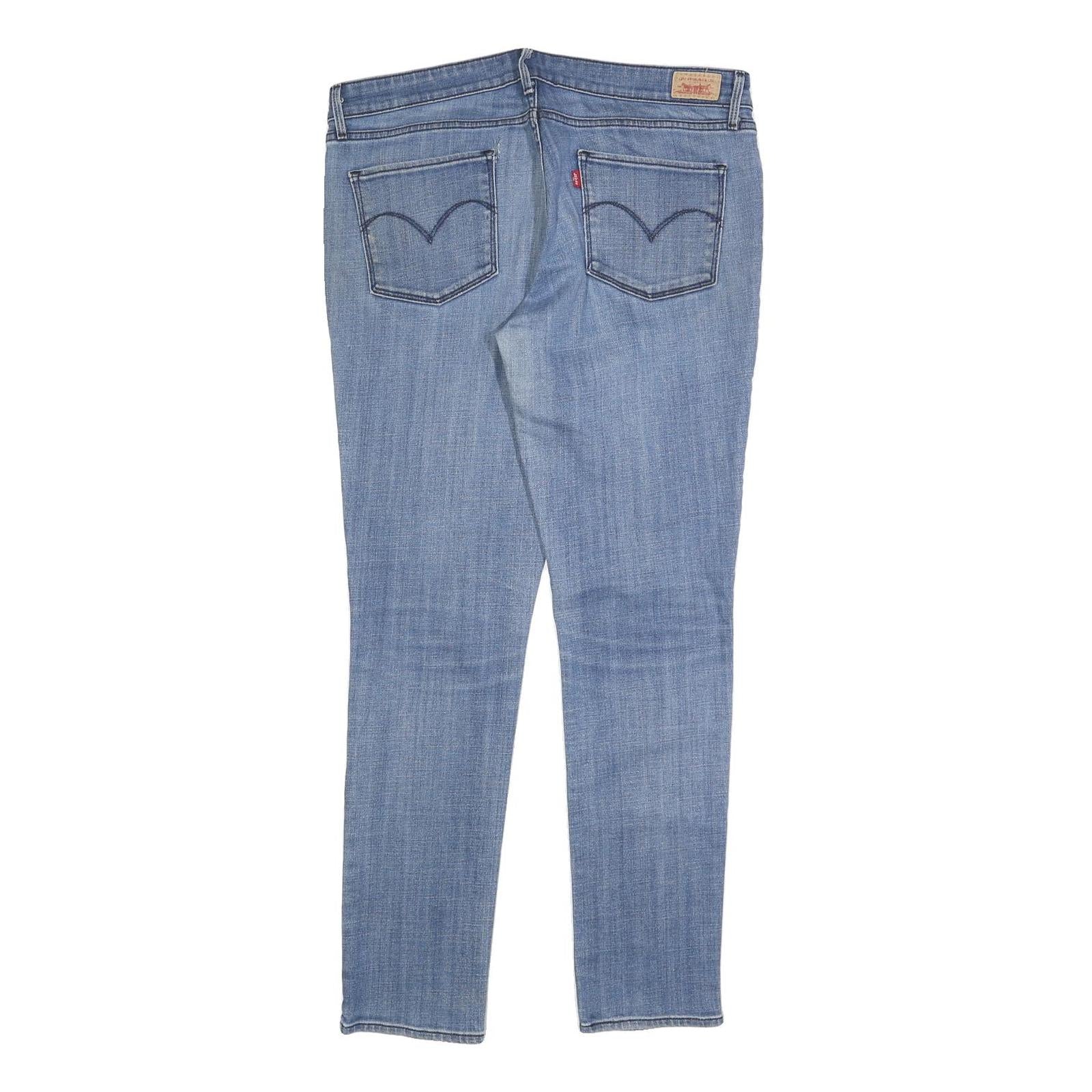 LEVI'S Womens Slim Light Blue Denim Jeans W35 L30 Slim Fit Zip Closure