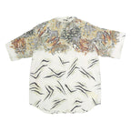 SEPERATE ISSUE Womens Cream Animal Print Shirt Short Sleeve Button Collar XL