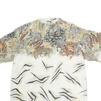 SEPERATE ISSUE Womens Cream Animal Print Shirt Short Sleeve Button Collar XL