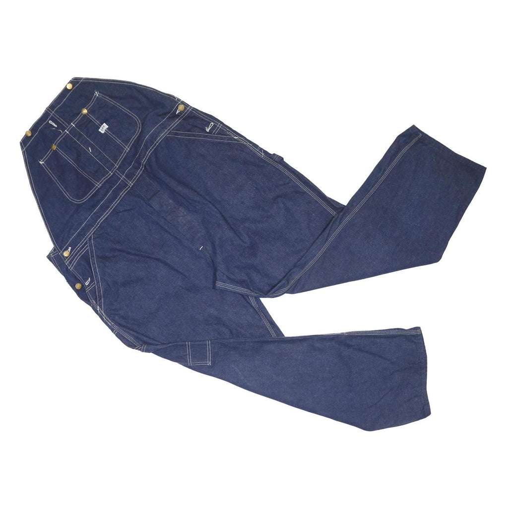 LEE Mens Blue Denim Playsuit Plain Sleeveless Round Neck Straight Leg L Workwear