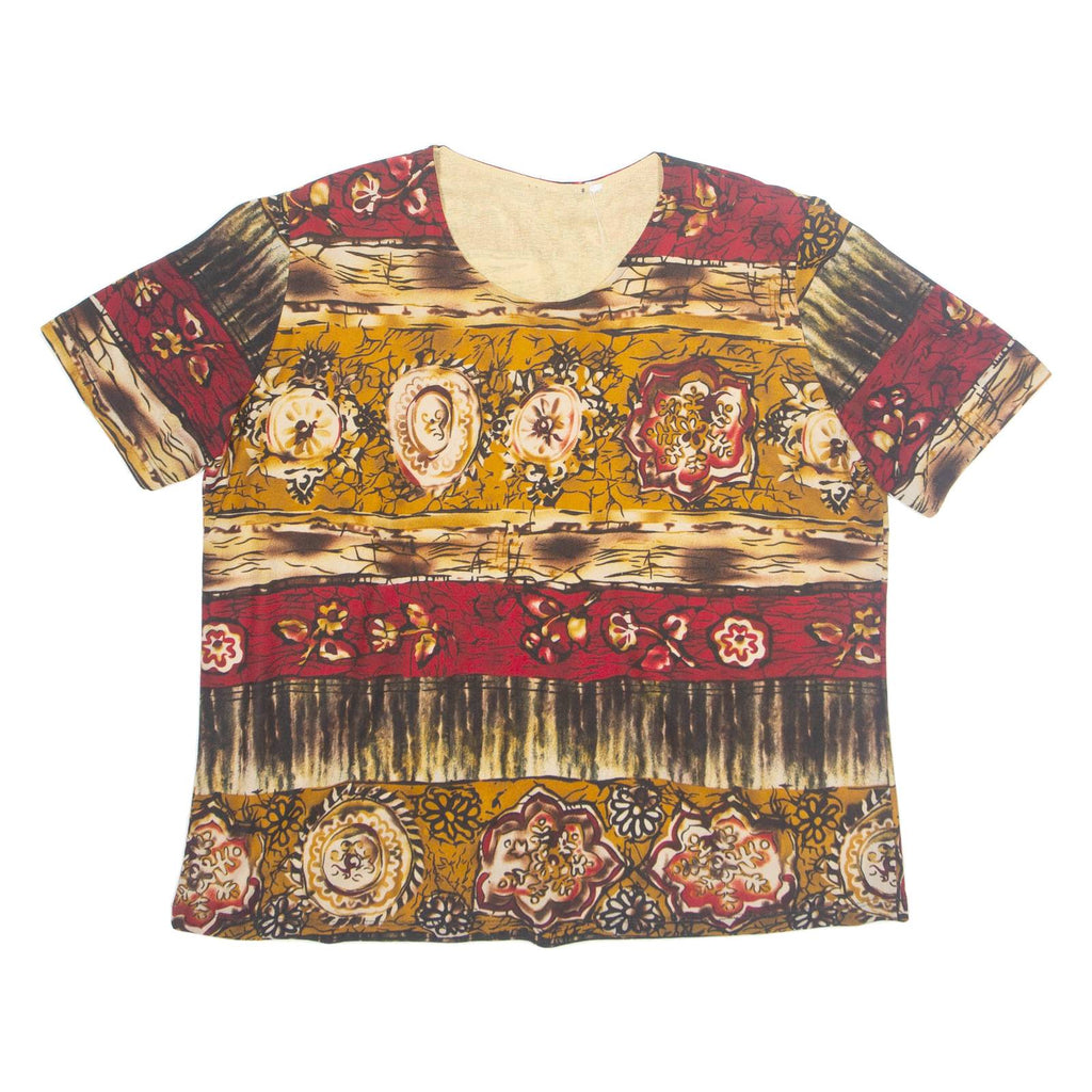 Womens Printed Blouse Brown Floral L