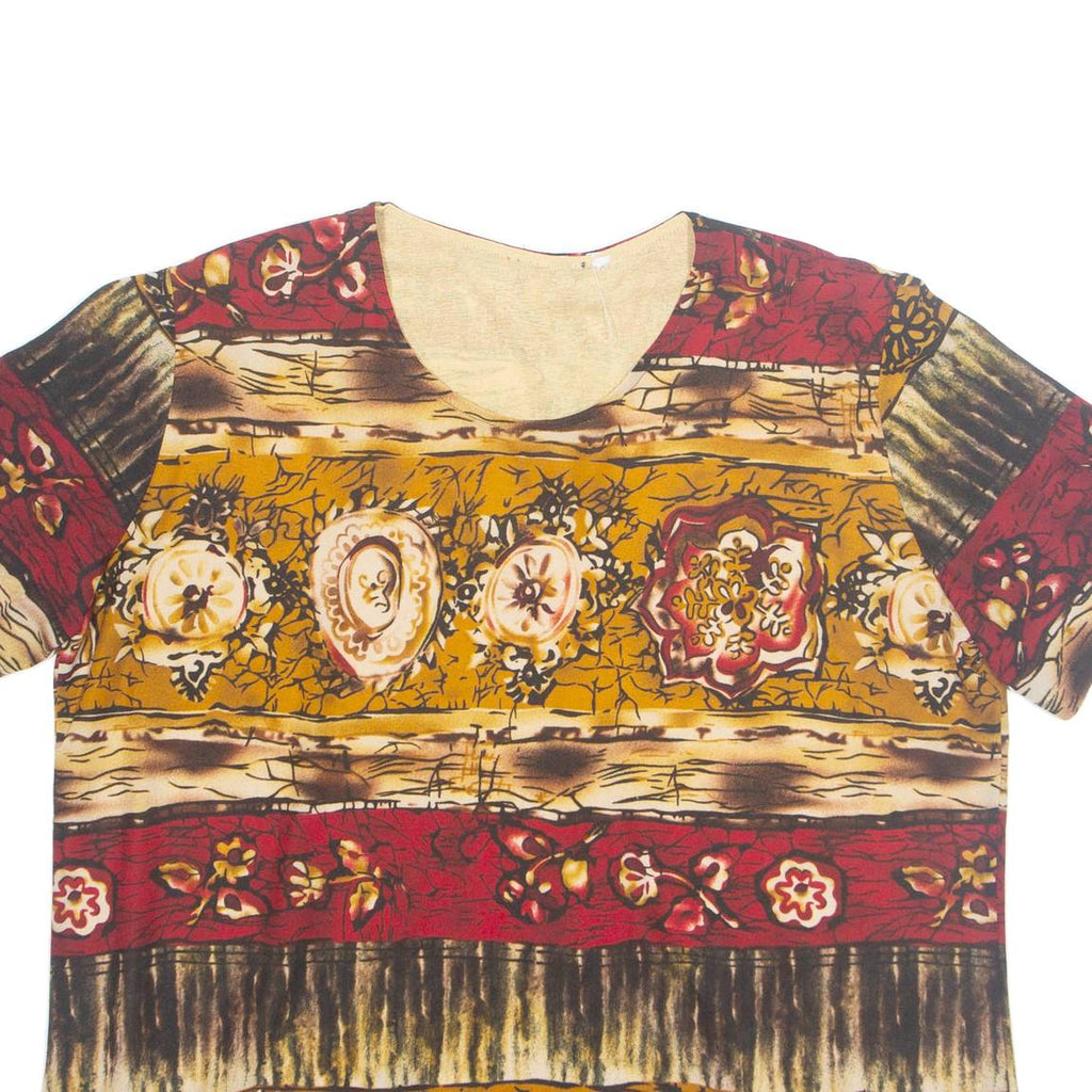 Womens Printed Blouse Brown Floral L