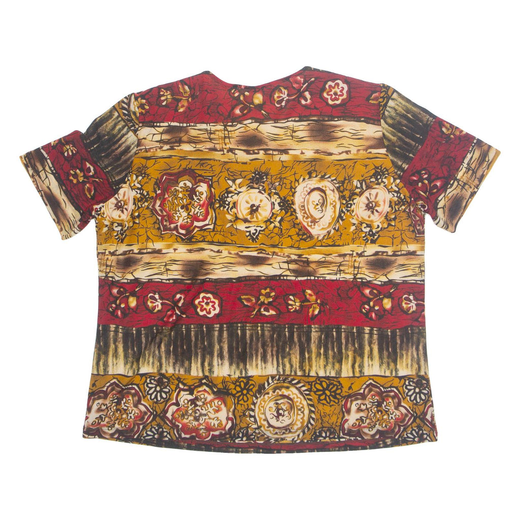 Womens Printed Blouse Brown Floral L