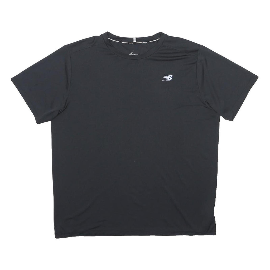 NEW BALANCE Mens Black Active Performance T-Shirt XL Short Sleeve Crew Neck