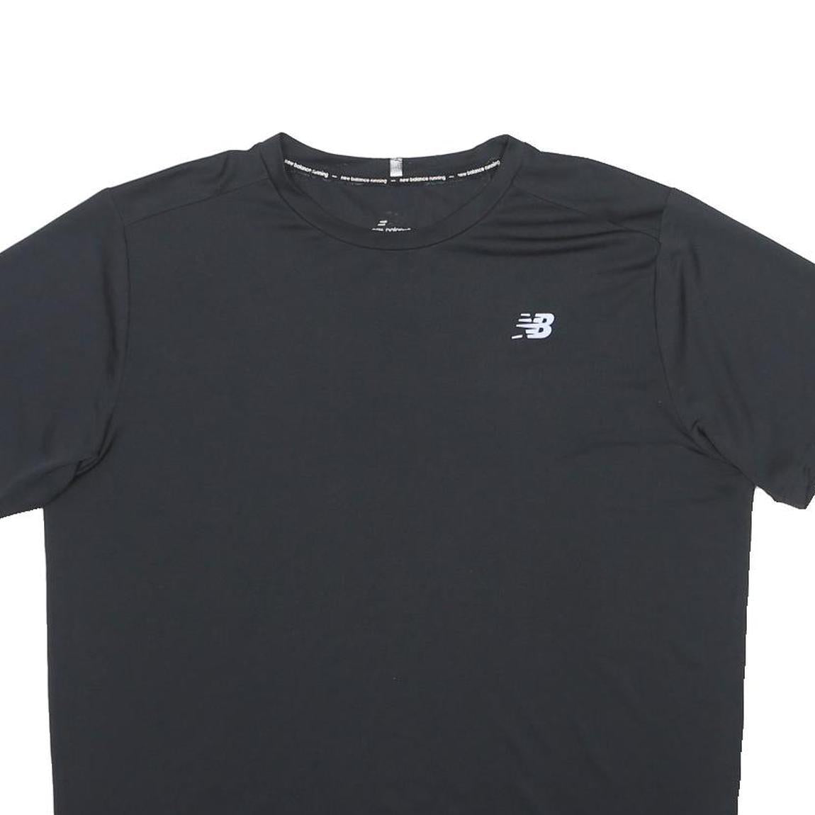 NEW BALANCE Mens Black Active Performance T-Shirt XL Short Sleeve Crew Neck