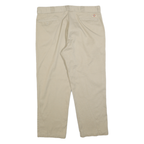 DICKIES Mens Cotton Blend Beige Regular Straight Trousers W40 L30 Workwear Zip
