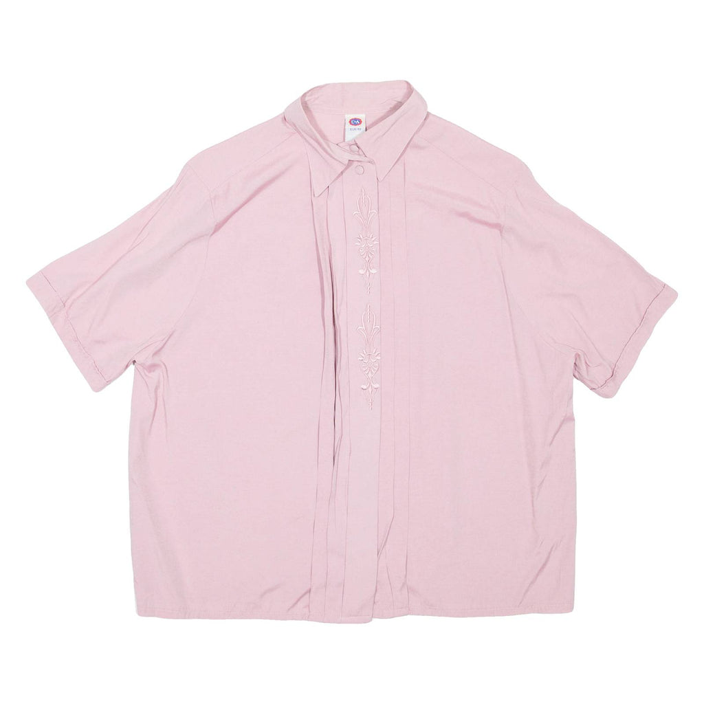 Womens Shirt Pink Collared Viscose L
