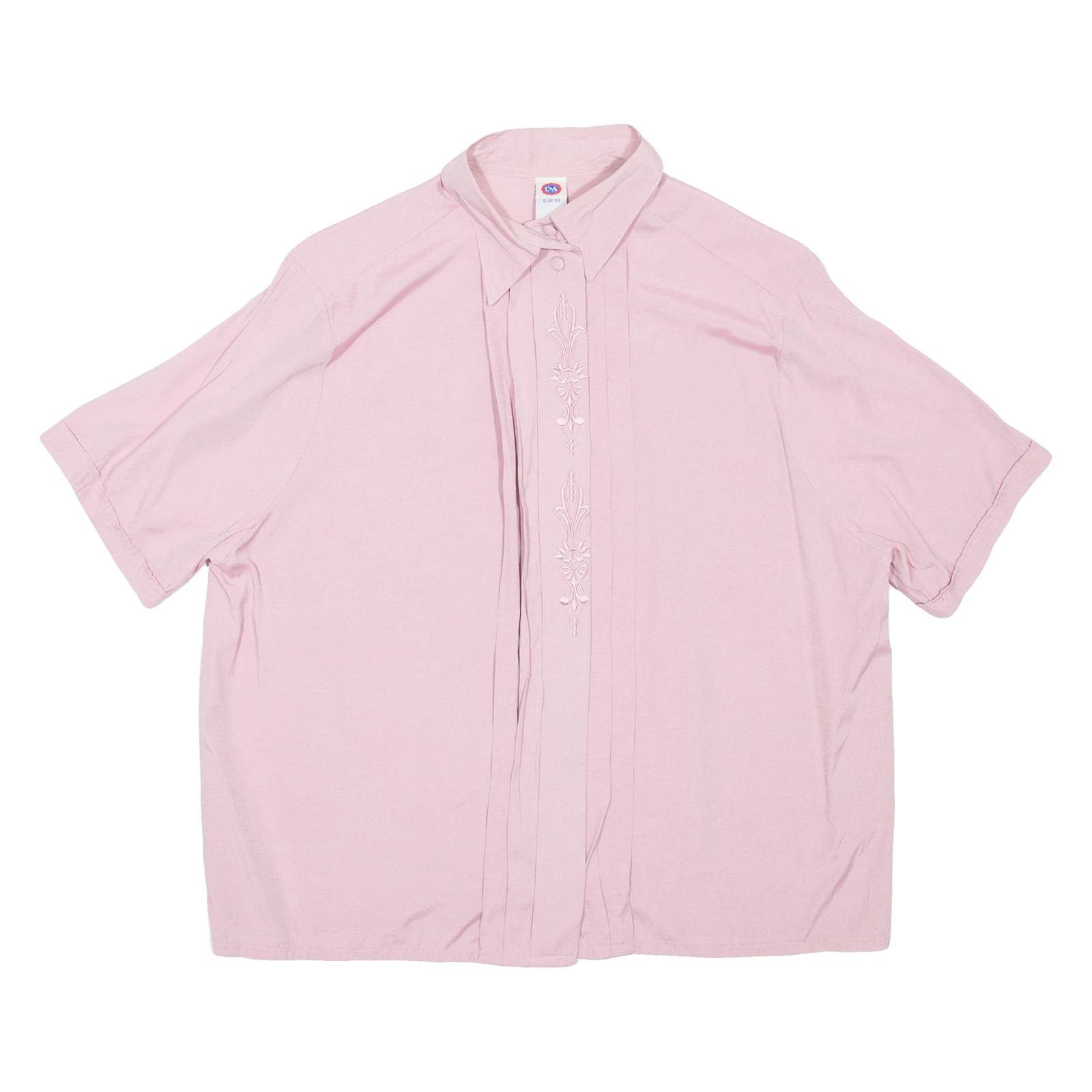 Womens Shirt Pink Collared Viscose L
