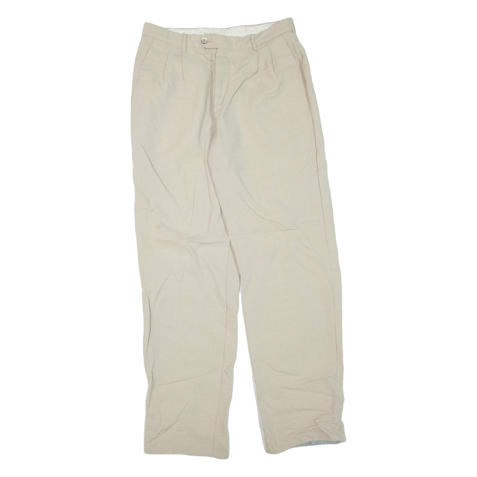 Mens Trousers Beige Regular Straight W32 L33