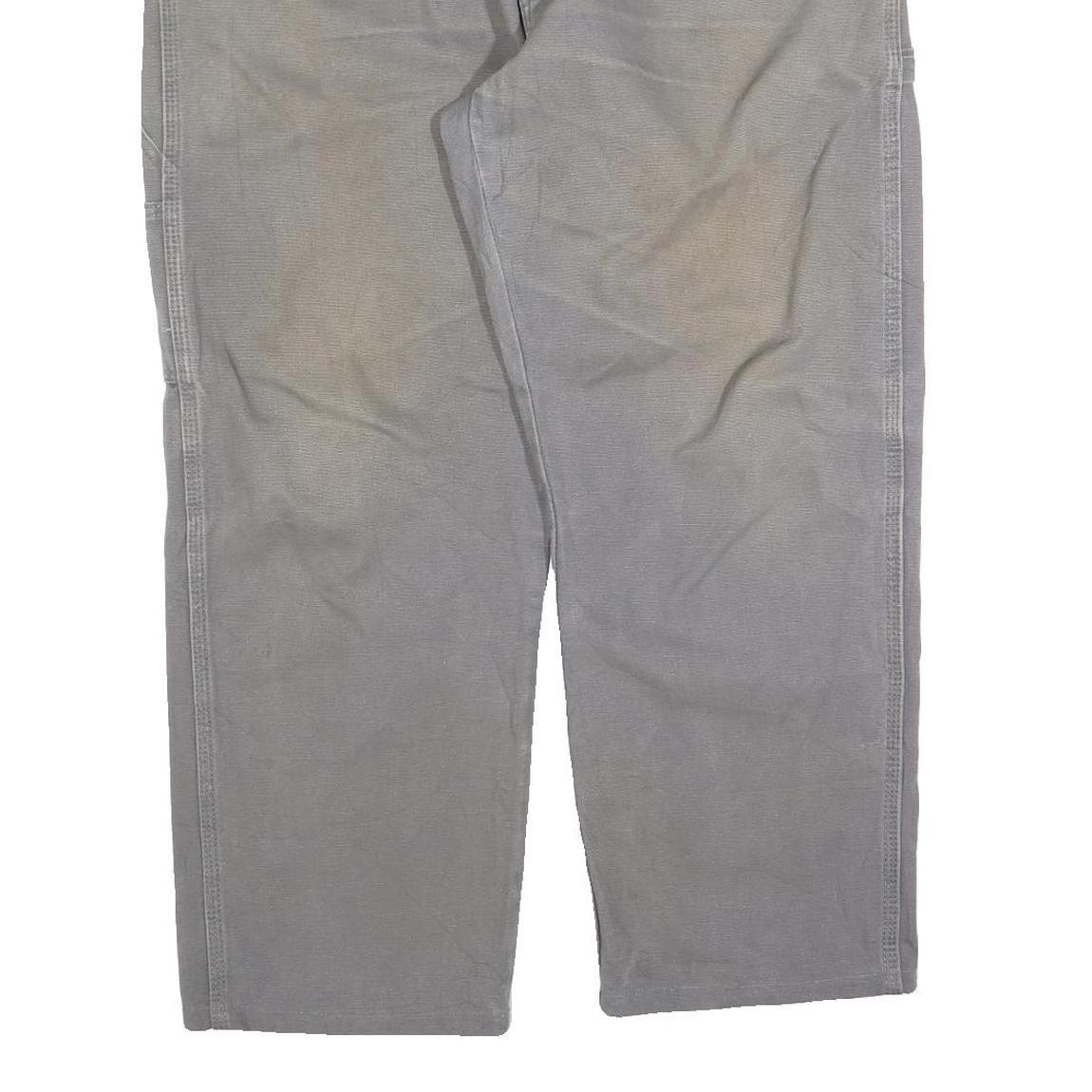 DICKIES Mens Cotton Blend Grey Relaxed Straight Trousers W36 L28 Workwear