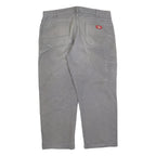 DICKIES Mens Cotton Blend Grey Relaxed Straight Trousers W36 L28 Workwear