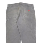 DICKIES Mens Cotton Blend Grey Relaxed Straight Trousers W36 L28 Workwear