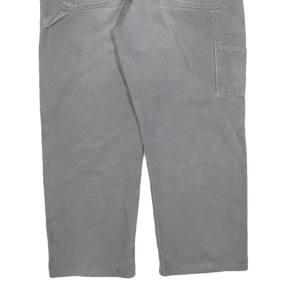 DICKIES Mens Cotton Blend Grey Relaxed Straight Trousers W36 L28 Workwear