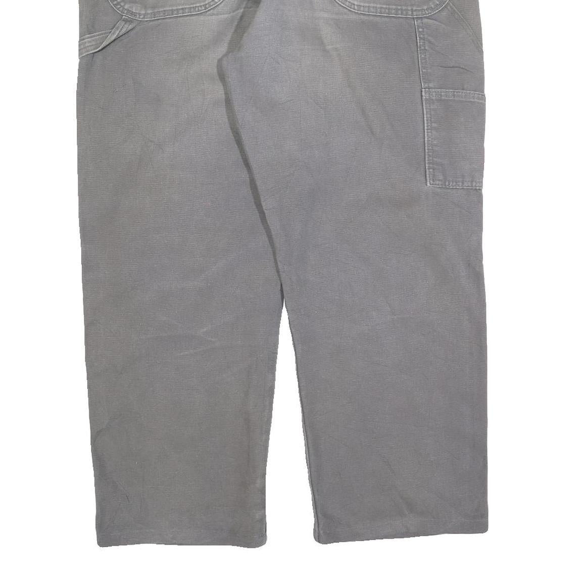 DICKIES Mens Cotton Blend Grey Relaxed Straight Trousers W36 L28 Workwear