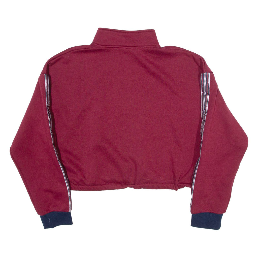 FILA Cropped Womens Sweatshirt Red 1/4 Zip XL