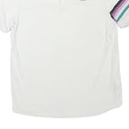 NIKE Mens White Striped Short Sleeve Polo Shirt L Sportswear
