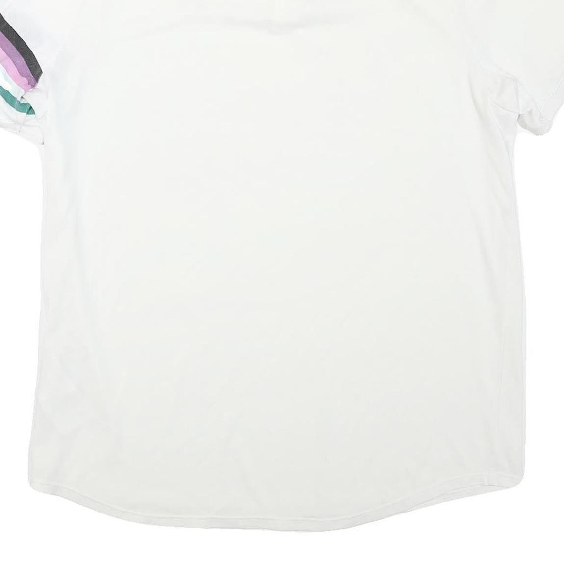 NIKE Mens White Striped Short Sleeve Polo Shirt L Sportswear