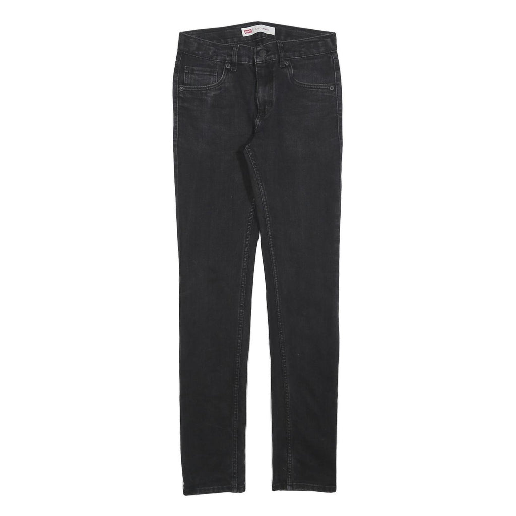 LEVI'S 510 Girls Jeans Black Slim Skinny Denim Dark W28 L31 Stretch Cotton