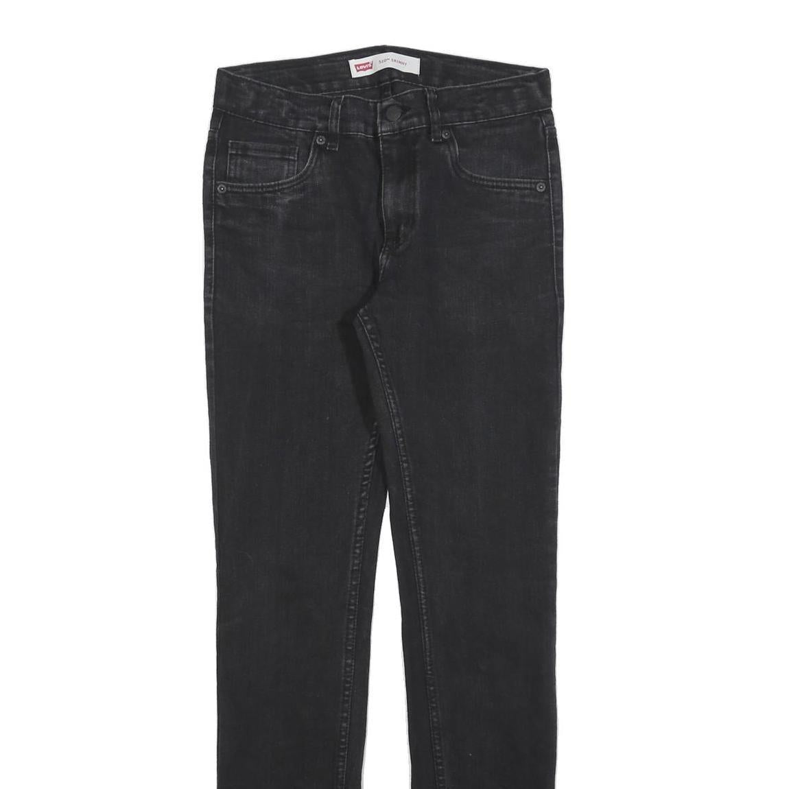 LEVI'S 510 Girls Jeans Black Slim Skinny Denim Dark W28 L31 Stretch Cotton