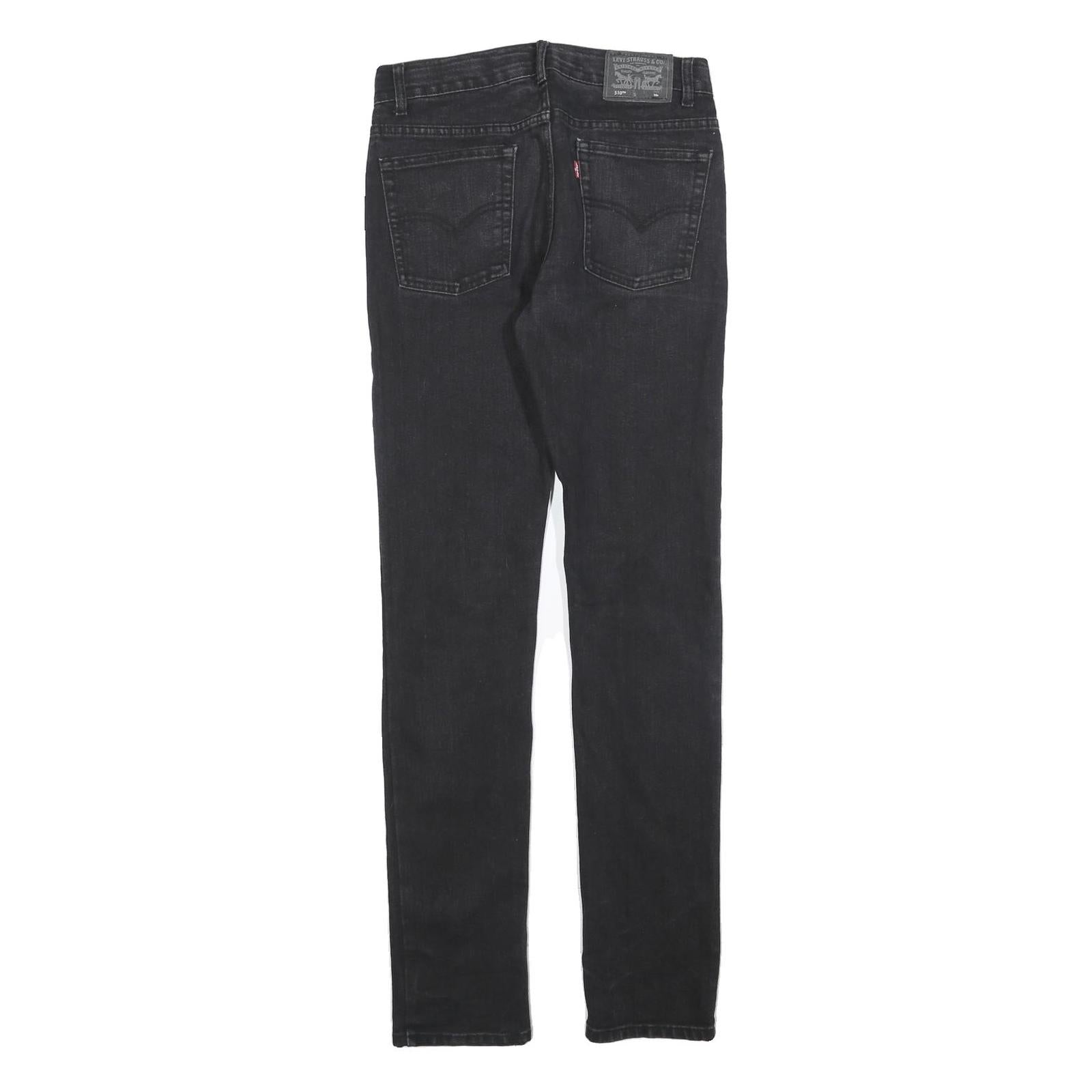 LEVI'S 510 Girls Jeans Black Slim Skinny Denim Dark W28 L31 Stretch Cotton