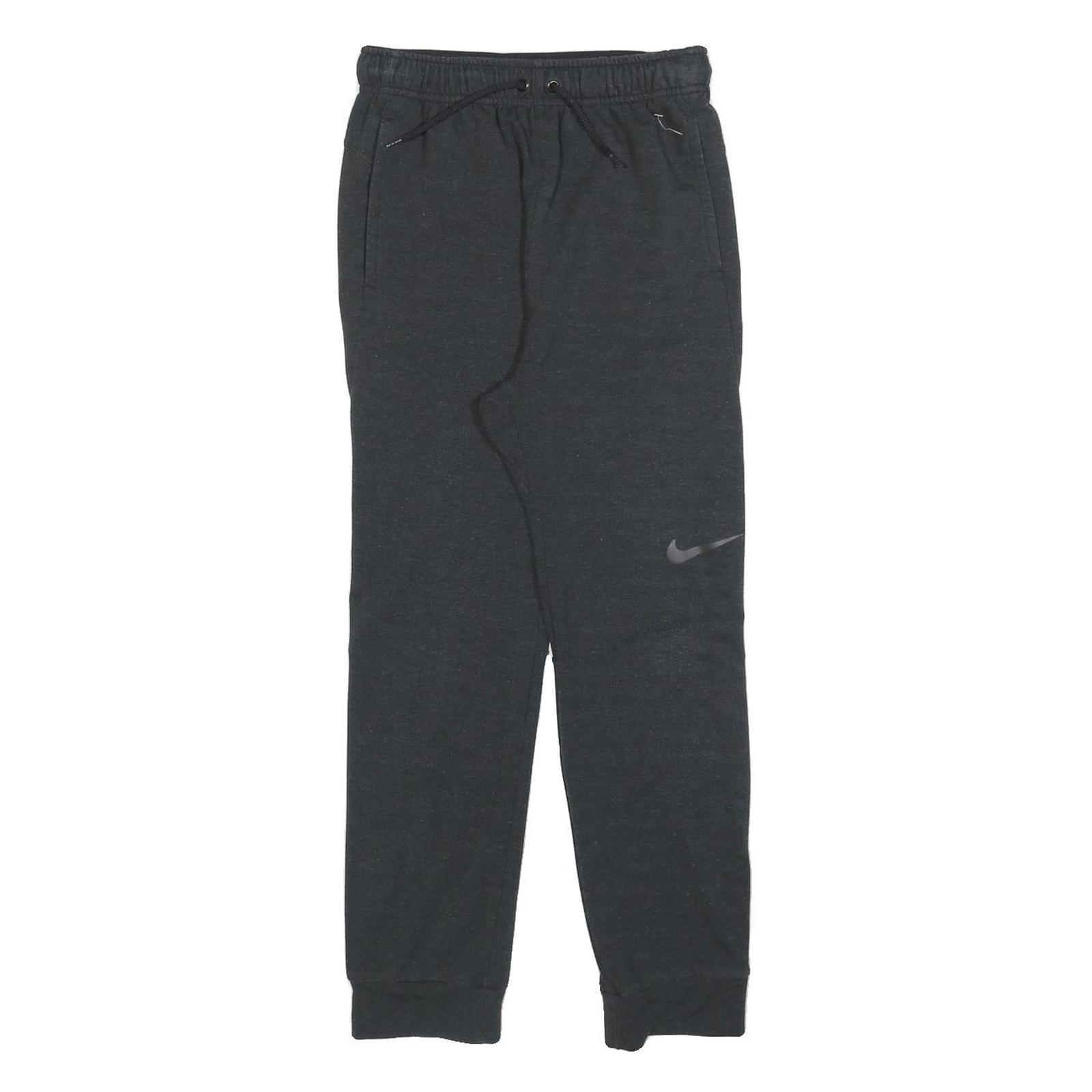 NIKE Boys Joggers Black Classic Tapered L W25 L25 Cotton Sportswear