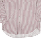 ZARA Womens Pink & White Striped Shirt Long Sleeve Collared M Cotton Blend