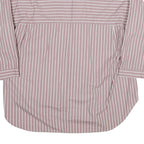 ZARA Womens Pink & White Striped Shirt Long Sleeve Collared M Cotton Blend
