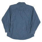 REDHEAD Mens Blue Plain Casual Shirt L Cotton Blend Long Sleeve Button Closure