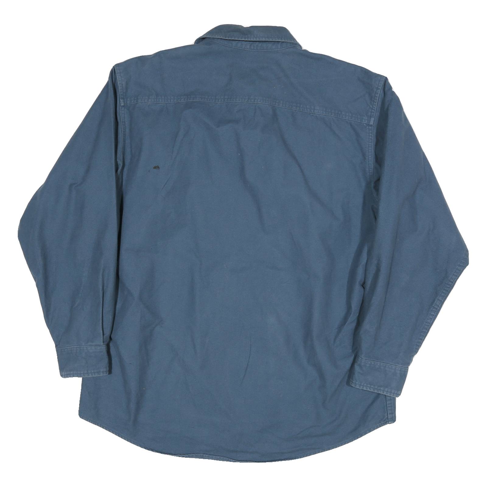 REDHEAD Mens Blue Plain Casual Shirt L Cotton Blend Long Sleeve Button Closure