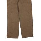 DICKIES Mens Jeans Brown Regular Straight Denim Raw W40 L30 Zip Workwear