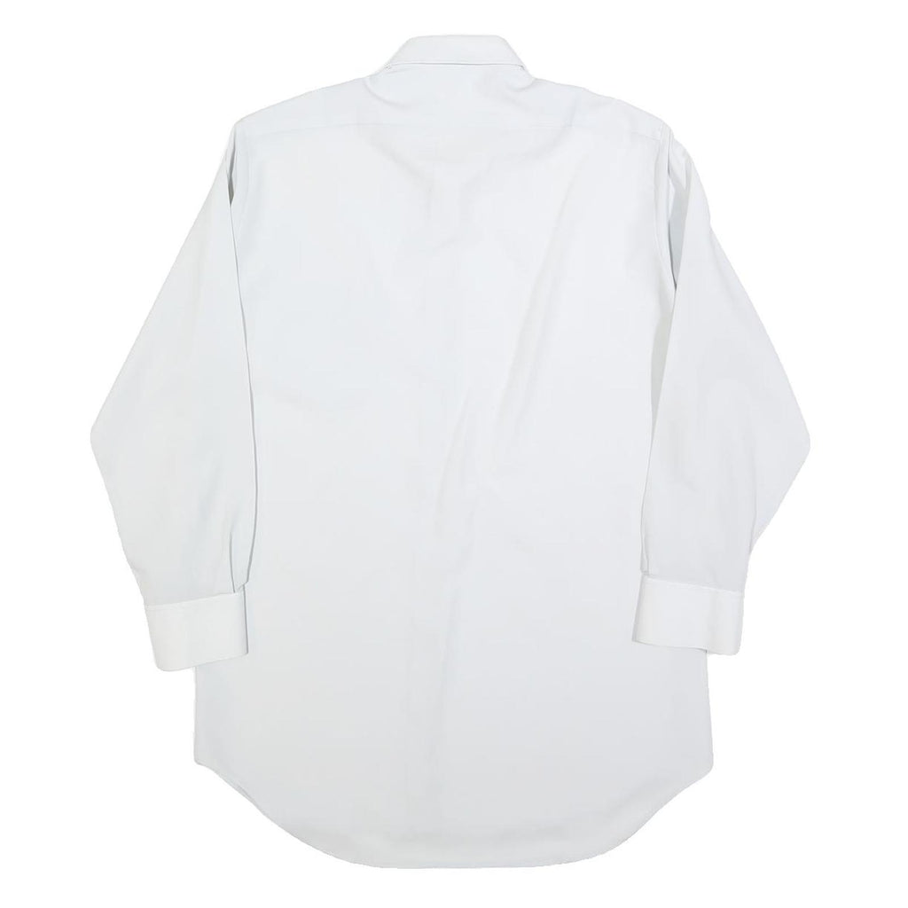 KAUF Mens White Shirt S Classic Formal Button-Up Long Sleeve Polyester
