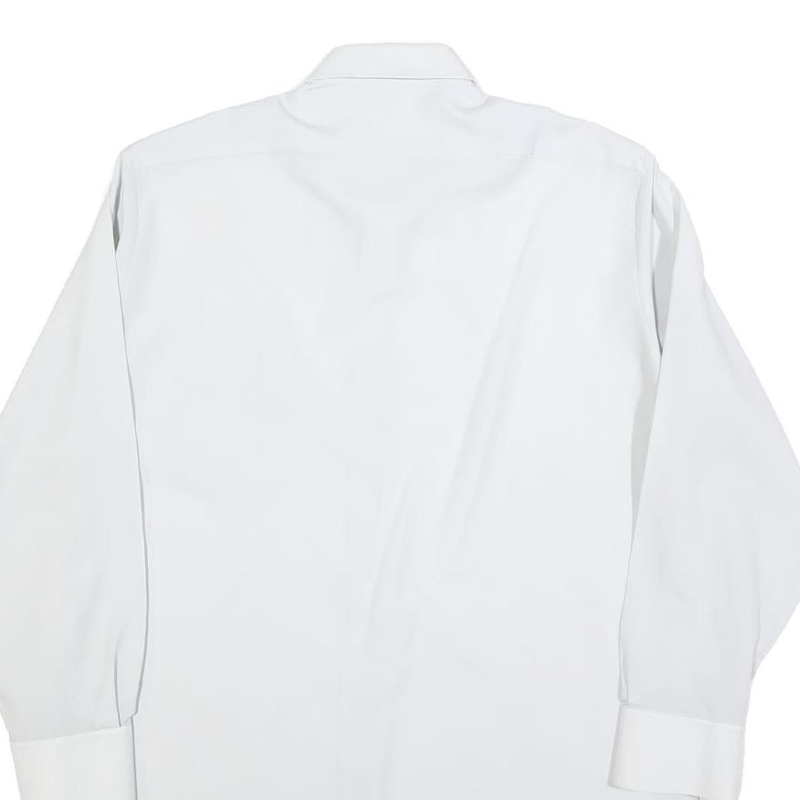 KAUF Mens White Shirt S Classic Formal Button-Up Long Sleeve Polyester