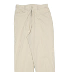 SAMANTHA Womens Cotton Blend Beige Regular Fit Trousers W28 L28 Zip Casual