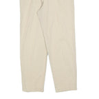 SAMANTHA Womens Cotton Blend Beige Regular Fit Trousers W28 L28 Zip Casual