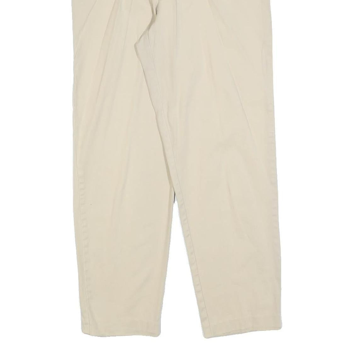 SAMANTHA Womens Cotton Blend Beige Regular Fit Trousers W28 L28 Zip Casual