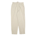 SAMANTHA Womens Cotton Blend Beige Regular Fit Trousers W28 L28 Zip Casual